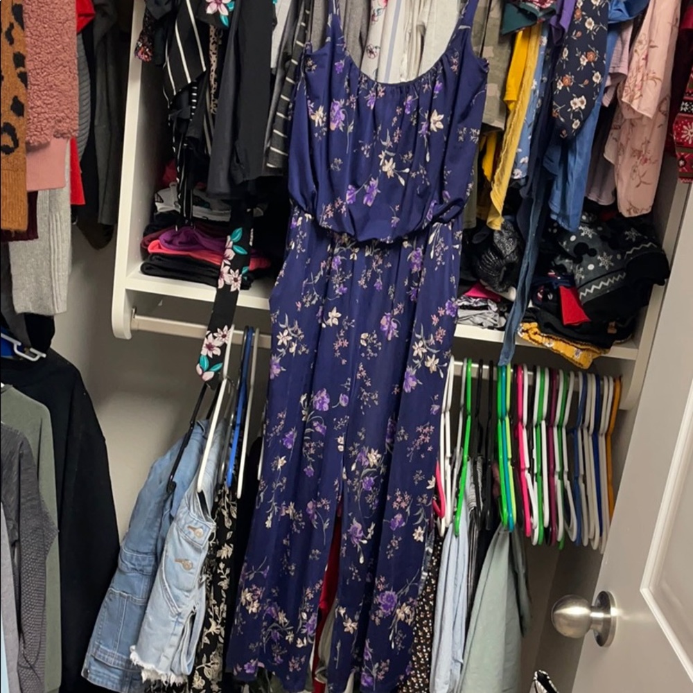 Navy floral jumpsuit